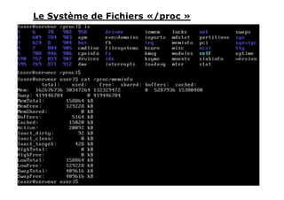 Le Système de Fichiers «/proc »
 