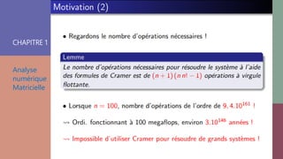 CHAPITRE 1
Analyse
numérique
Matricielle
 