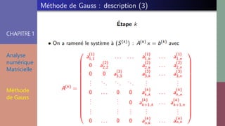 CHAPITRE 1
Analyse
numérique
Matricielle
Méthode
de Gauss
 