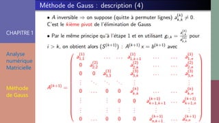 CHAPITRE 1
Analyse
numérique
Matricielle
Méthode
de Gauss
 