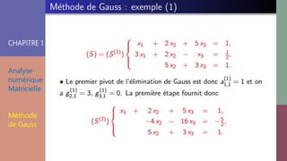 CHAPITRE 1
Analyse
numérique
Matricielle
Méthode
de Gauss
 