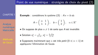 CHAPITRE 1
Analyse
numérique
Matricielle
Méthode
de Gauss
 