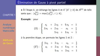 CHAPITRE 1
Analyse
numérique
Matricielle
Méthode
de Gauss
 