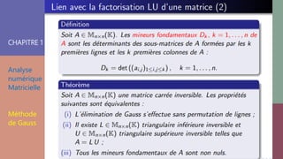 CHAPITRE 1
Analyse
numérique
Matricielle
Méthode
de Gauss
 