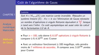 CHAPITRE 1
Analyse
numérique
Matricielle
Méthode
de Gauss
 
