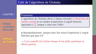 CHAPITRE 1
Analyse
numérique
Matricielle
Méthode
de Cholesky
 