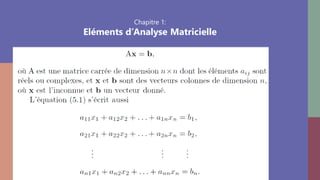 Chapitre 1:
Eléments d’Analyse Matricielle
 