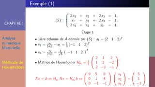 CHAPITRE 1
Analyse
numérique
Matricielle
Méthode de
Householder
 