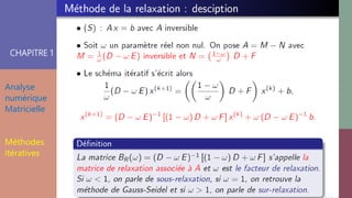 CHAPITRE 1
Analyse
numérique
Matricielle
Méthodes
itératives
 