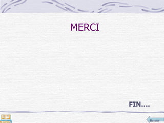 Retour
MERCI
FIN….
 