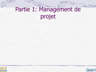 Retour
Partie 1: Management de
projet
 