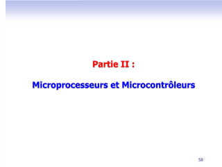 58
Partie II :
Microprocesseurs et Microcontrôleurs
 
