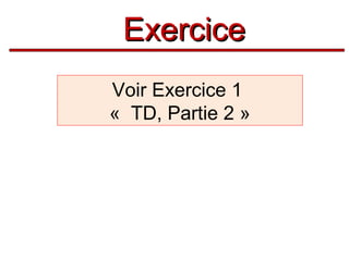 Exercice
Voir Exercice 1
« TD, Partie 2 »

 