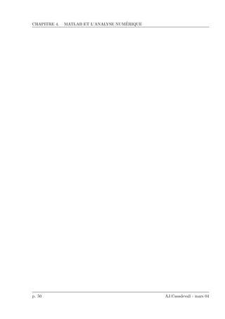 CHAPITRE 4. MATLAB ET L’ANALYSE NUM´ERIQUE
p. 50 AJ.Casadevall - mars 04
 