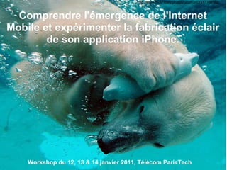     Comprendre l'émergence de l'Internet Mobile et expérimenter la fabrication éclair de son application iPhone. http://www.flickr.com/photos/ucumari/2317386162/ Workshop du 12, 13 & 14 janvier 2011, Télécom ParisTech 