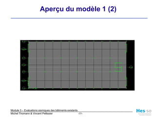 Analyse de l’état existantMéthode des forces de remplacement85% de la masse dans les murs  	répartition des forces de remplacement 	au prorata des masses Effet diaphragme des plancher?  Rigidité ?