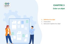 CHAPITRE 3
Créer un objet
1. Définition d’un objet
2. Instanciation
3. Destruction explicite d’un objet
 