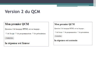 Version 2 du QCM
 