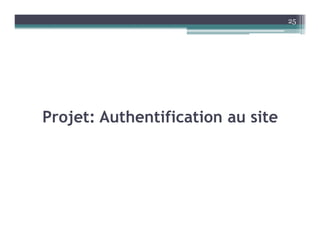 Projet: Authentification au site
25
 