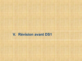V. Révision avant DS1
 