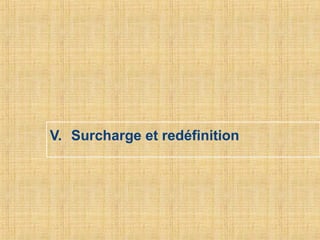 V. Surcharge et redéfinition
 
