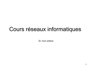 Cours réseaux informatiques
           Dr. Ouni sofiane




                              1
 
