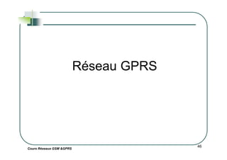 Réseau GPRS
Cours Réseaux GSM &GPRS
46
 