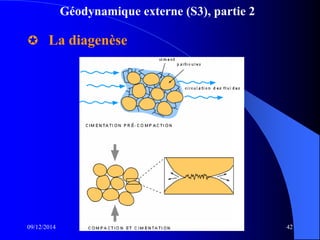 Géodynamique externe (S3), partie 2
09/12/2014 42
 La diagenèse
 