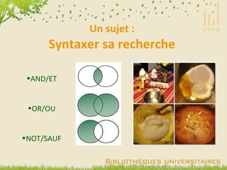 Un sujet : Syntaxer sa recherche AND/ET OR/OU NOT/SAUF 