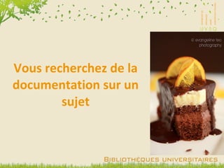 Vous recherchez de la documentation sur un sujet 