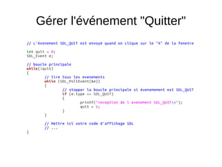 Gérer l'événement "Quitter"
 