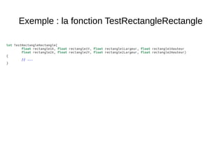 Exemple : la fonction TestRectangleRectangle
 