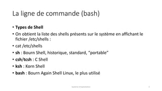 Cours SE Le système Linux : La ligne de commande bash - IG IPSET | PDF