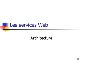 13
Les services Web
Architecture
 
