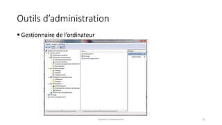 Outils d’administration
 Gestionnaire de l’ordinateur
Système d'exploitation 15
 