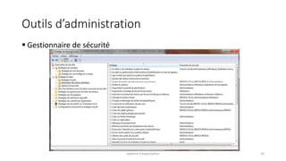 Outils d’administration
 Gestionnaire de sécurité
Système d'exploitation 20
 