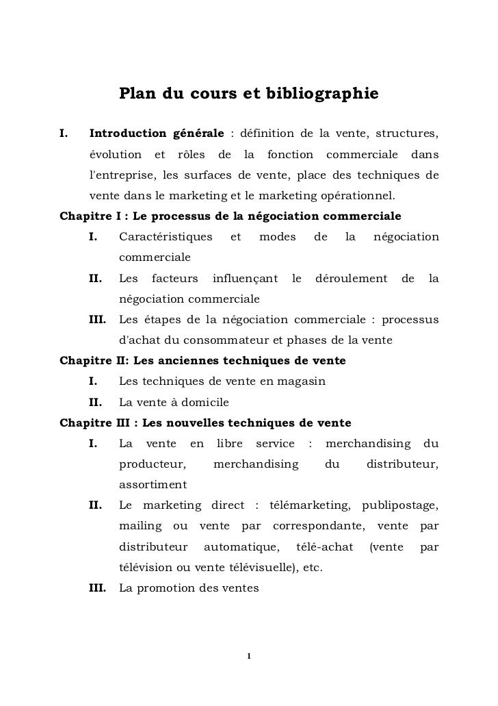 Cours Techniques Vente