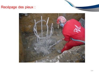 Recépage des pieux :
160
 