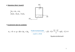 m1 m 2 m 3
     m1 h 1 m 2 h 2 m 3 h 3




                                               V22       V12
ws    0     q     h     ec    ep   v o P2 P1                   g Z2   Z1   0
                                                     2
 