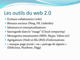 Nouvellesressources=> nouvellespratiquesLes outils de communication, de partage, d’interaction et de mobilité se développent. Ils engendrent de nouvelles ressources.Les éducateurs et les institutions développent alors des méthodes d'appropriation et d'usage des outils  qui peuvent être très variables d'un éducateur à l'autre.Une pédagogie des TICE se façonne actuellement et prend sa source dans les savoirs issus des sciences de l'éducation.