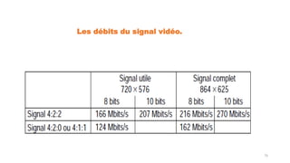 Les débits du signal vidéo.
75
 