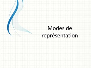 Modes de
représentation
 