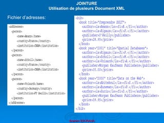 Brahim ER-RAHA
Fichier d’adresses:
JOINTURE
Utilisation de plusieurs Document XML
 