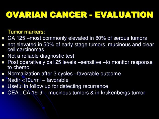 Ovarian Cancer Tumor Marker Ovarian cancer tumor markers