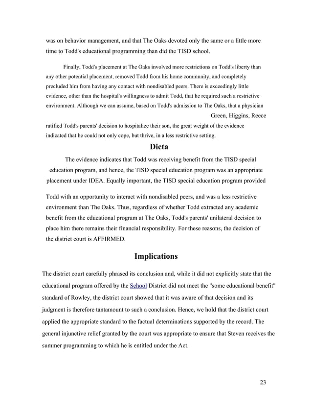 Court Cases Special Education William Allan Kritsonis PhD DOC Court Cases Special Education William Allan Kritsonis PhD DOC