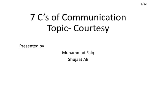 7c's Of Communication,Courtesy | PPT