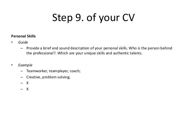 personal attributes in resume