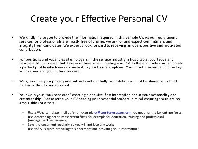 create your cv