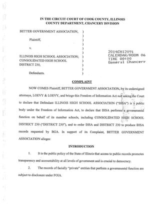 Court filing bga v-ihsa-complaint | PDF