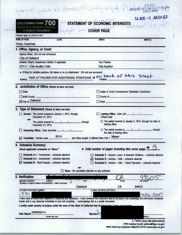 Courtney Ruby FPPC Form 700